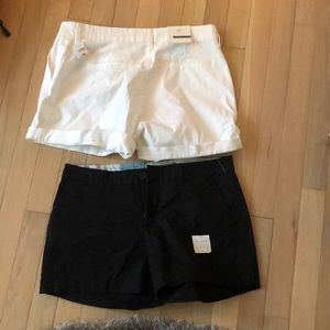 Black and white shorts